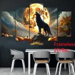 2D Flat, 5-Panel Frameless Canvas Wall Art