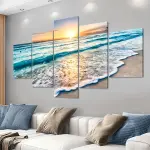 Sunrise Seascape 5pcs Canvas Wall Art Set