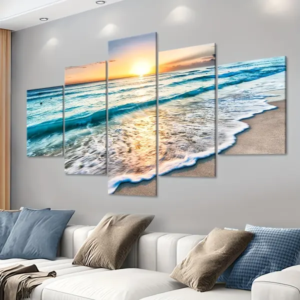 Sunrise Seascape 5pcs Canvas Wall Art Set