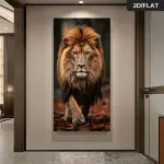 Large Lion Canvas Wall Art, 70.0x140.0cm