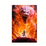 1 pc Dragon and Warrior Fantasy Art Poster