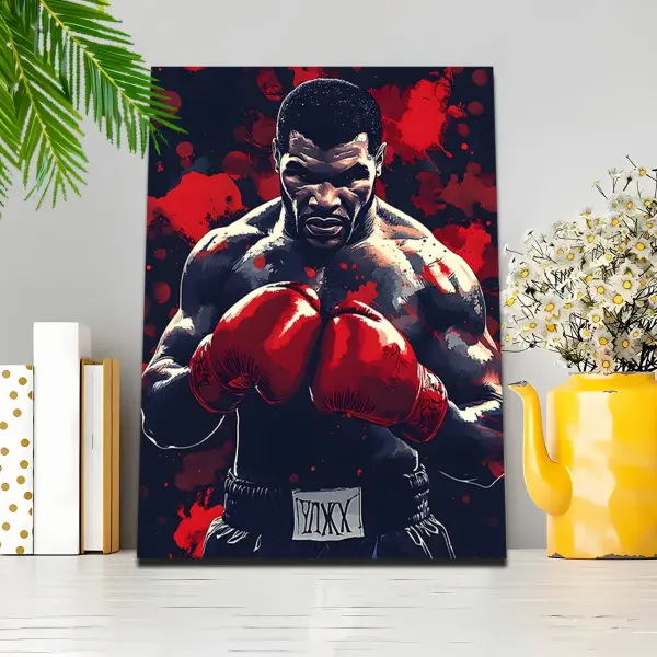 1pc Mike Tyson Canvas Art with Wooden Frame