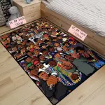 Vibrant Hip-Hop Cartoon Character Design Area Mat