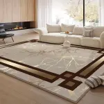 1pc Modern Striped Velvet Area Rug