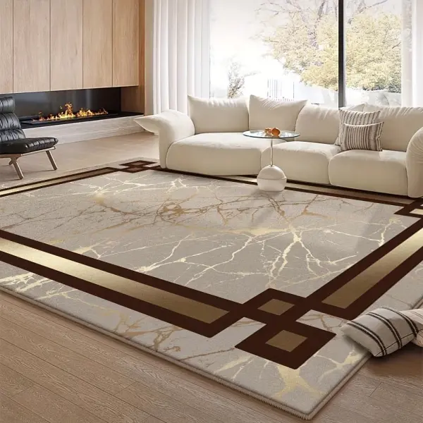 1pc Modern Striped Velvet Area Rug