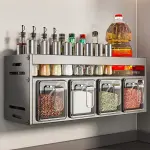 Wall Mount Stainless Steel Spice Rack Organizer