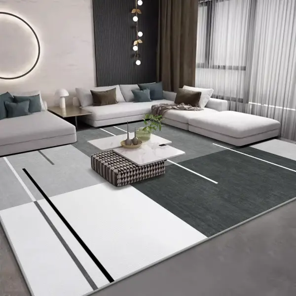 Modern Geometric Velvet Area Mat