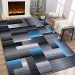 Modern Geometric Velvet Area Mat