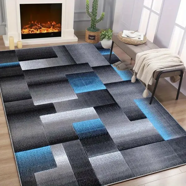 Modern Geometric Velvet Area Mat