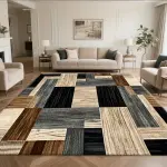 850g/m² velvet, modern minimalist wood grain pattern Mat