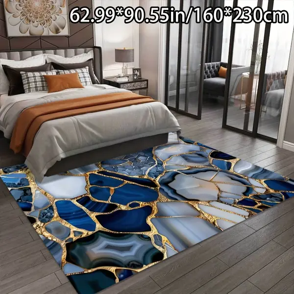 1pc Elegant Golden Marble Pattern Area Mat