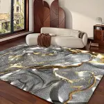 Luxurious Metallic Silver & Golden Area Mat