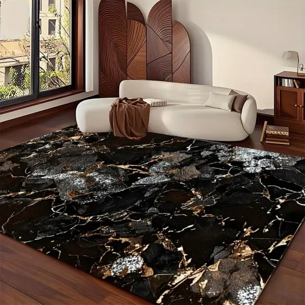 A 850G/M² Velvet Carpet Featuring a Light Luxury Minimalist Marble Pattern