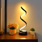 Modern Geometric Spiral Desk Lamp - Metal & Plastic Adjustable