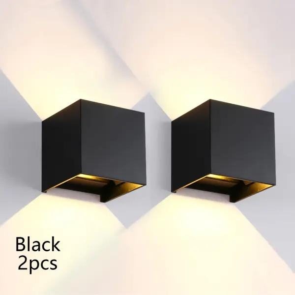 HOTU 2pcs LED Wall Sconces, AC110-240V Warm White Square Wall Light, Adjustable Lighting Angle
