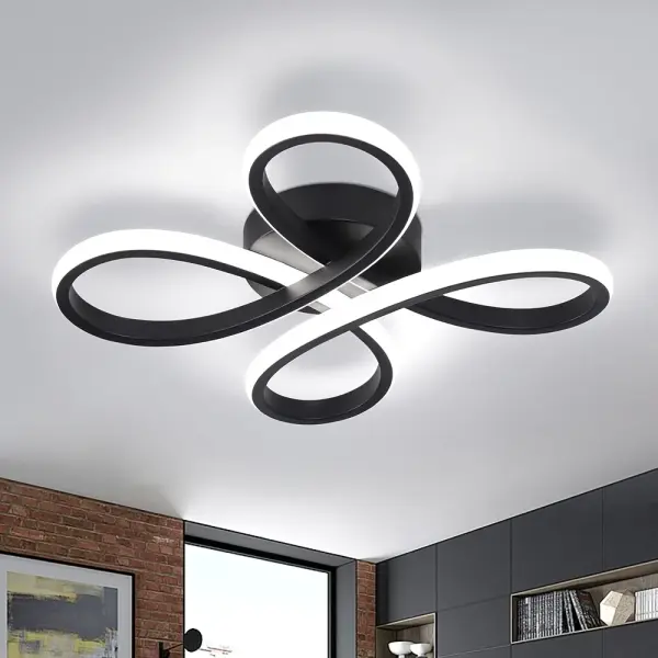 1pc Modern Art Black/White Butterfly Unique Ceiling Light, Metal Three-Color 3000K/4000K/6000K LED Design