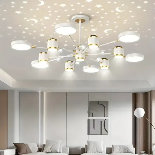 Large Modern LED Pendant Light Fixture with Acrylic Shade - Semi-Flush Mount, Hardwired, Switch Control, Non-Detachable Design