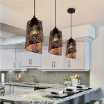 2pcs-Metallic Hollow Conch Ceiling Lamp, Semi-Embedded Ceiling Lamp