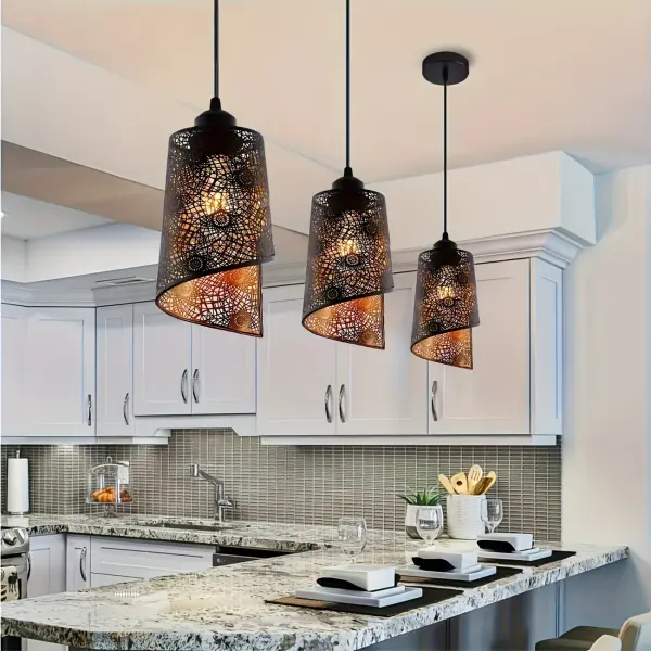 2pcs-Metallic Hollow Conch Ceiling Lamp, Semi-Embedded Ceiling Lamp