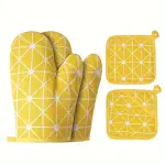 Oven Gloves and Pot Holder 4pcs Set