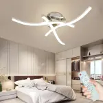 Modern Minimalist LED Semi-Flush Mount Ceiling Light with Wave Aluminum Design