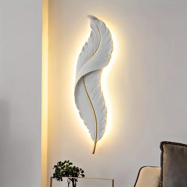 Modern Minimalist Feather Wall Light LED Three-Color Dimmable