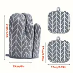 Oven Gloves and Pot Holder 4pcs Set