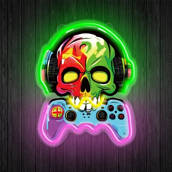 Cool skeleton and game console neon lights, with ten levels of adjustable brightness
