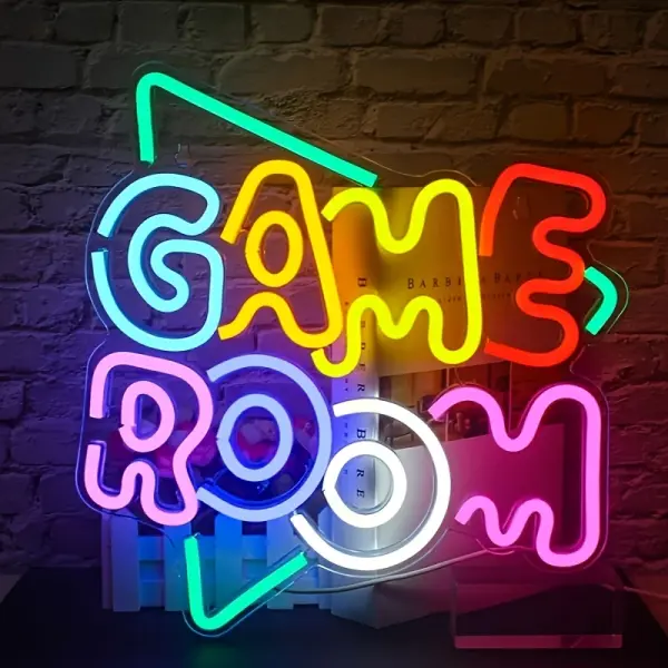 Vibrant Neon Game Room LED Light Sign - USB Powered Wall Mount