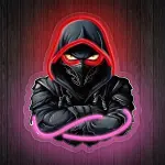 Mysterious Black Robed Warrior Neon Light