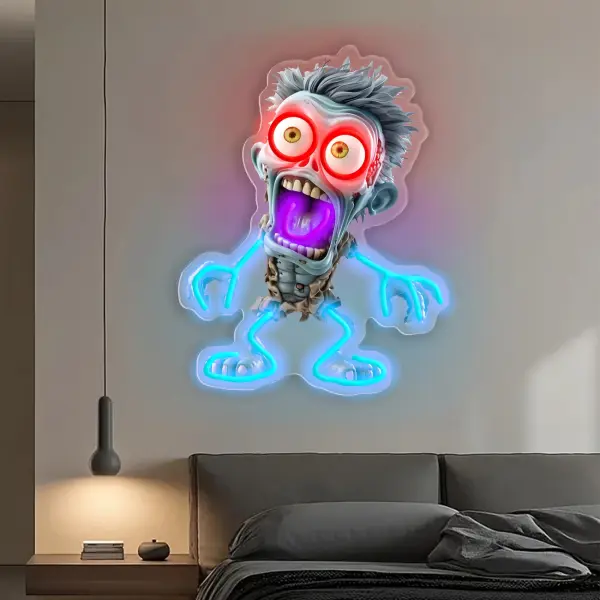 A surprising skeleton neon light