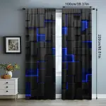 2pcs Stereoscopic Blue Light Matrix Curtains