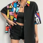 Women's Elegant Middle Eastern-Inspired Color Block Print