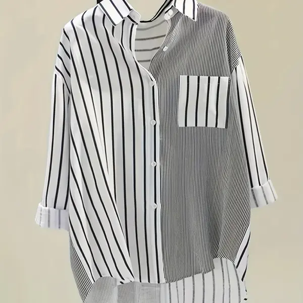 Women's Casual Striped Long Sleeve Shirt