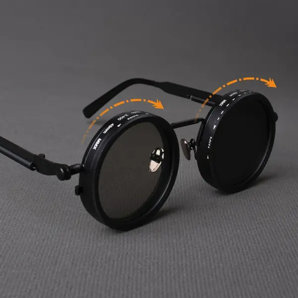Industrial Punk Style Rotating Dimmingfashion Glasses with Spring Lenses