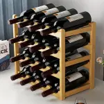 Natural Bamboo 2-Tier Tabletop Wine Rack