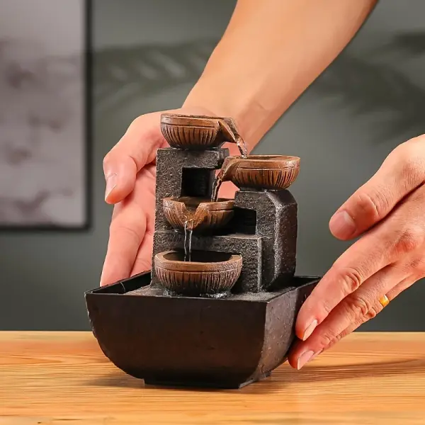 1pc Resin Tabletop Waterfall Fountain