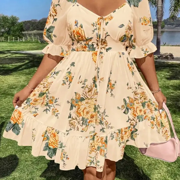 Elegant Sleeveless Floral Print Dress