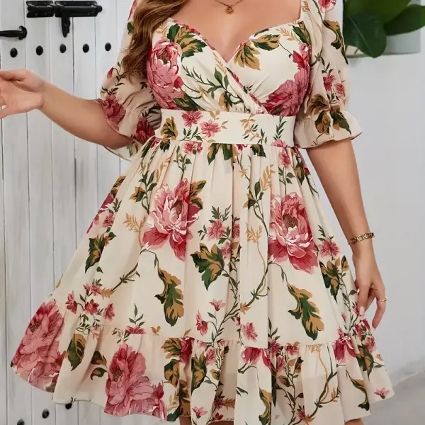 Floral Print Chiffon Dress