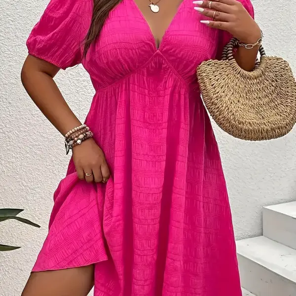 Elegant V-Neck Knee-Length Dress
