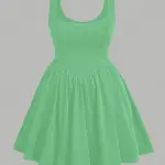 Sleeveless A-Line Dress - Summer Casual Solid Color