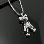 Stainless Steel Necklace Rotatable Bear Doll Pendant